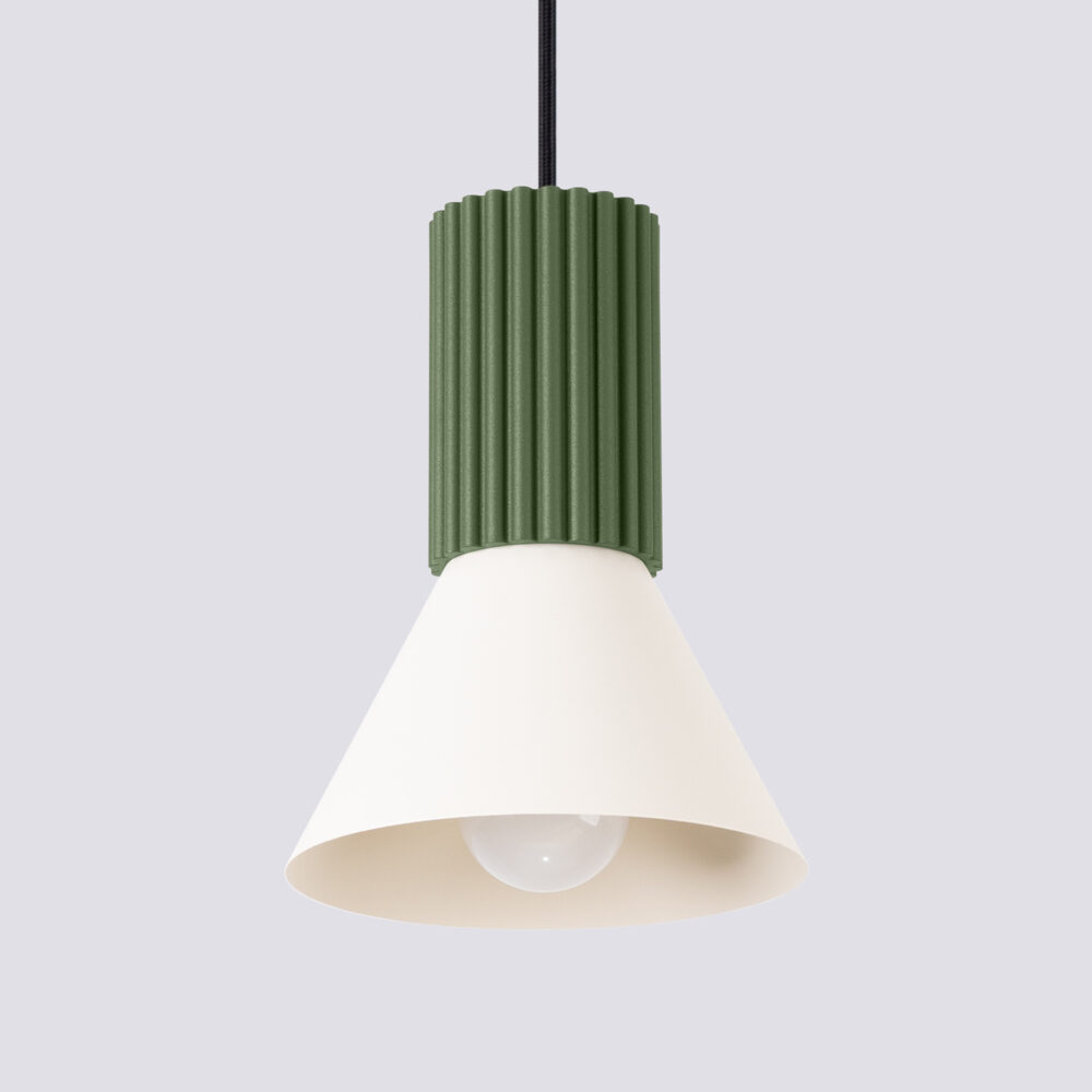 Lampa wisząca ESTRIA 1 beżowa/zielona oliwka