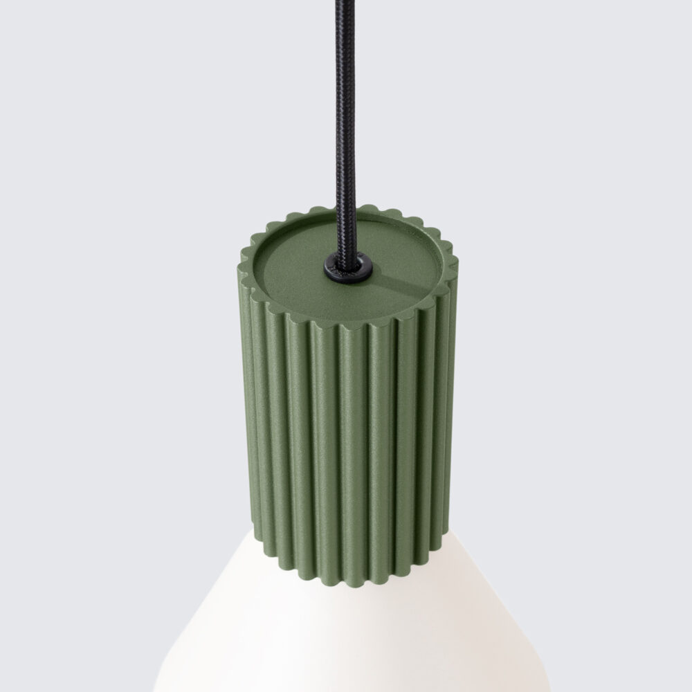 Lampa wisząca ESTRIA 1 beżowa/zielona oliwka