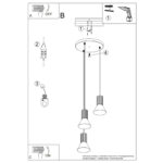 Lampa wisząca ESTRIA 3P biała/ultramaryna