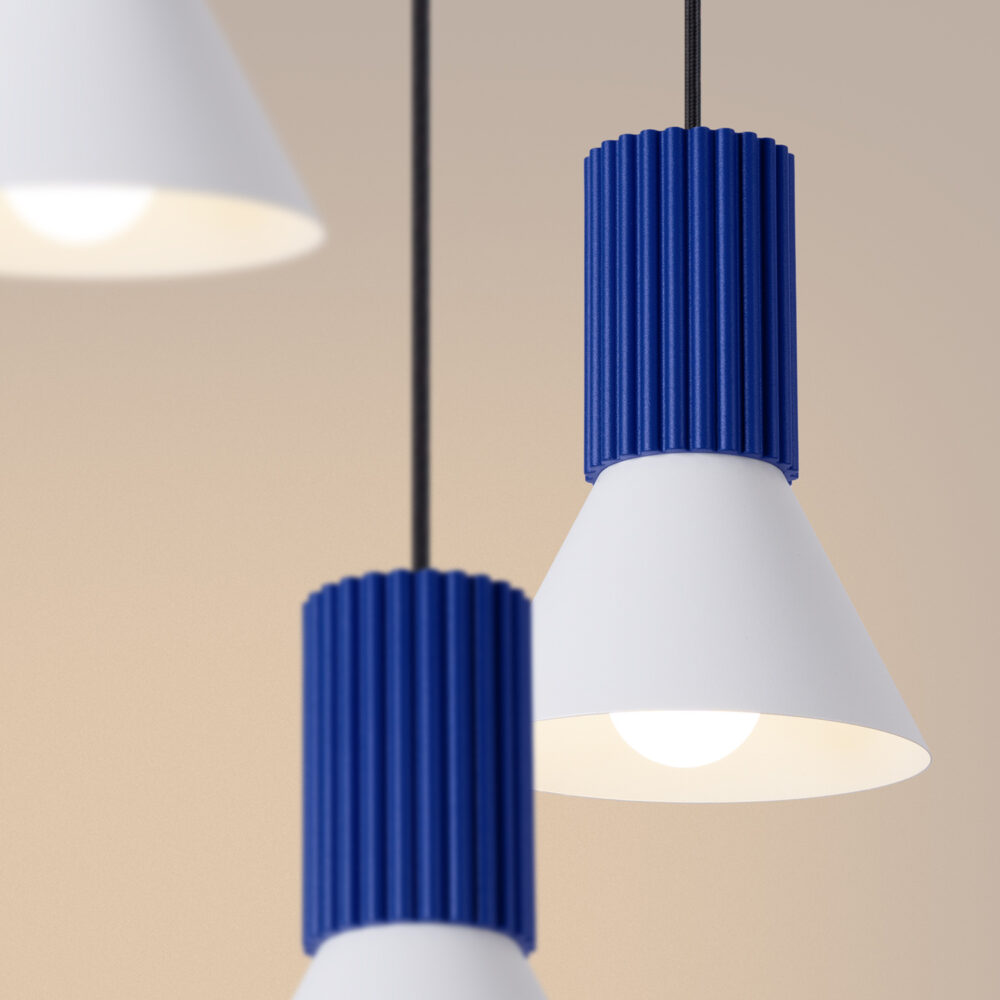 Lampa wisząca ESTRIA 3P biała/ultramaryna