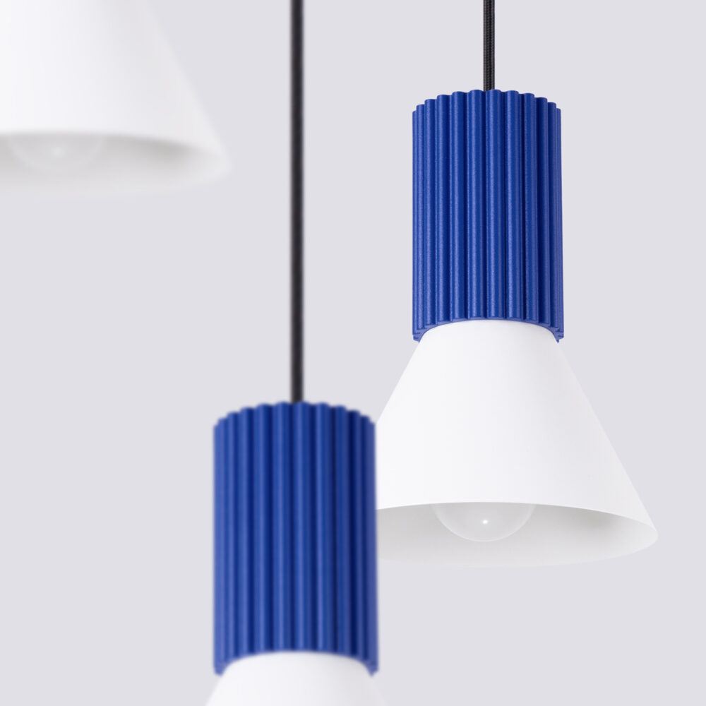 Lampa wisząca ESTRIA 3P biała/ultramaryna