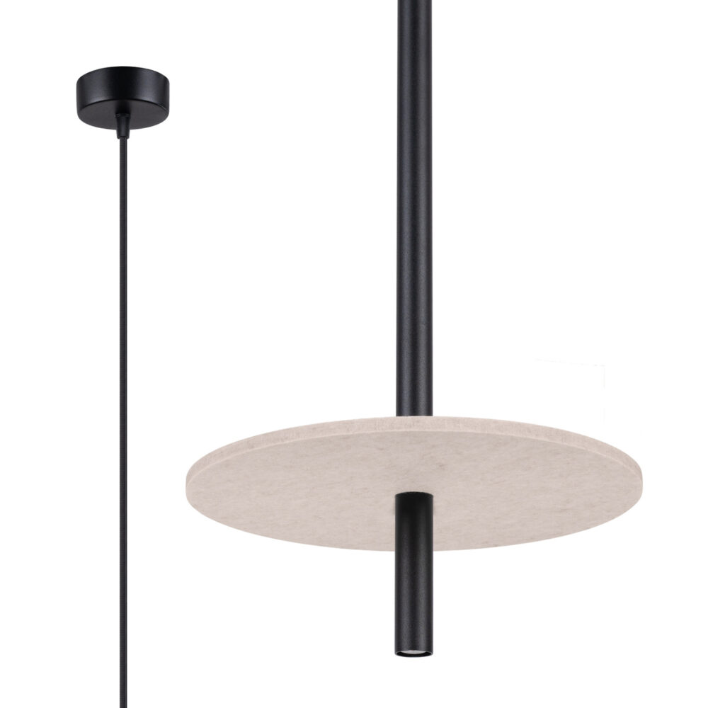 Lampa wisząca FELTRO 1 czarna/beżowa