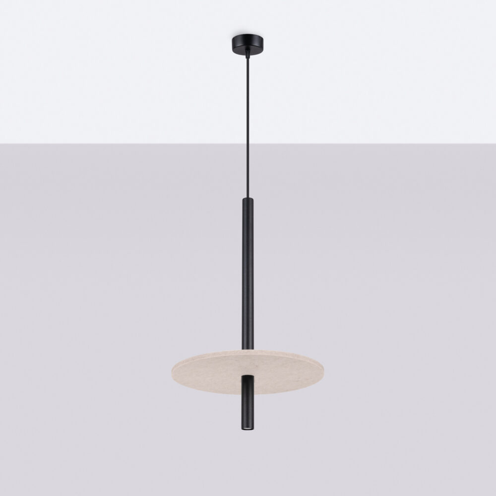 Lampa wisząca FELTRO 1 czarna/beżowa