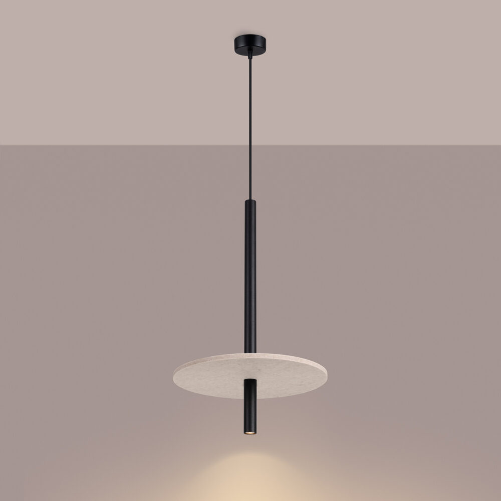 Lampa wisząca FELTRO 1 czarna/beżowa