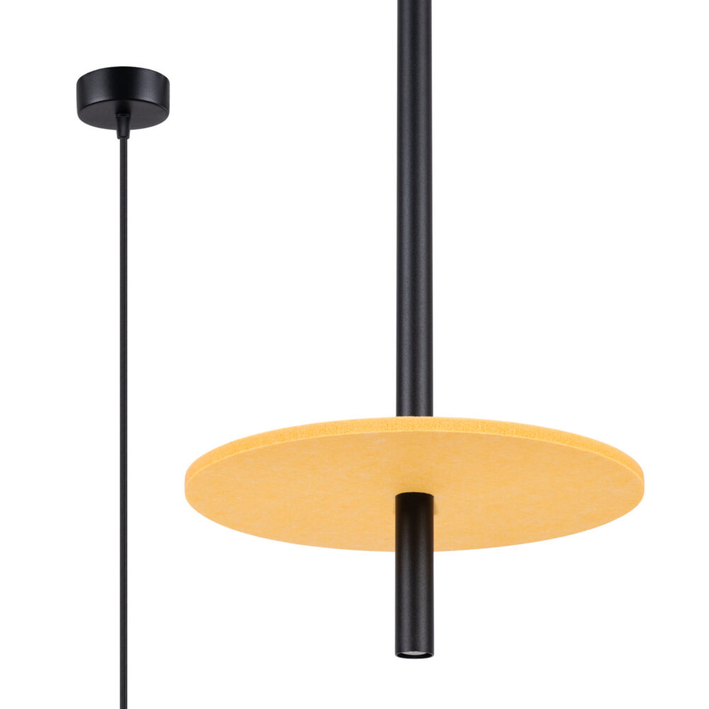Lampa wisząca FELTRO 1 czarna/żółta