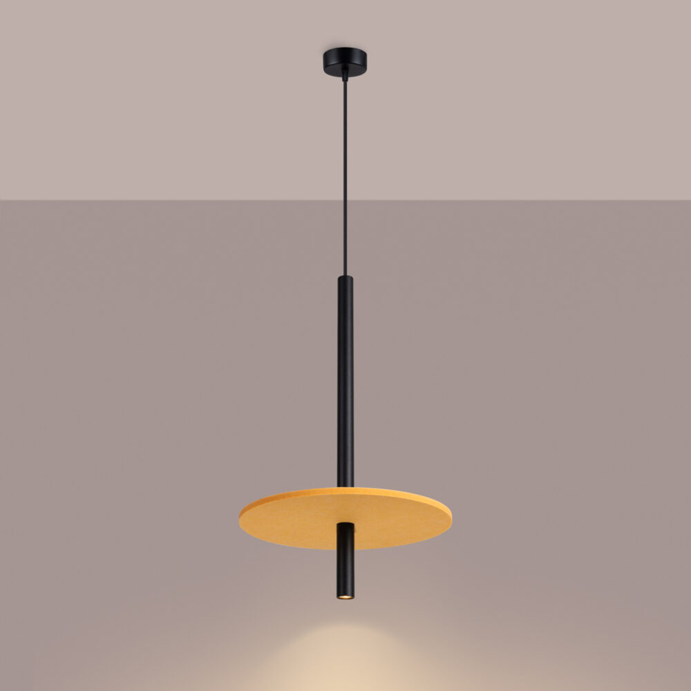 Lampa wisząca FELTRO 1 czarna/żółta