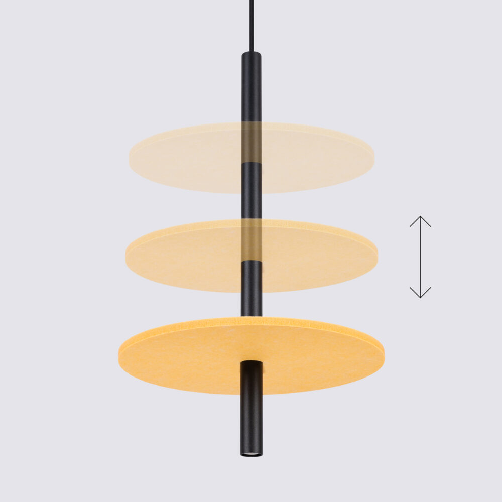 Lampa wisząca FELTRO 1 czarna/żółta