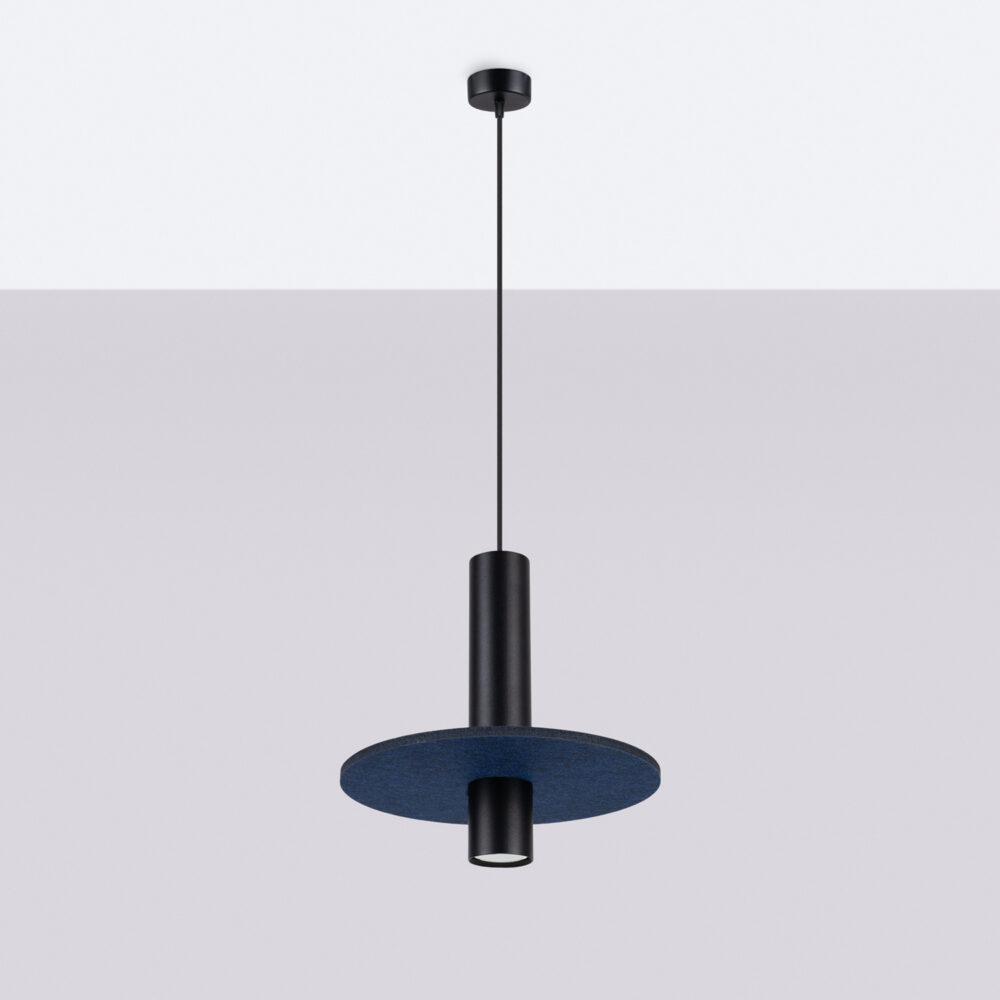 Lampa wisząca PELTA 1 czarna/granatowa