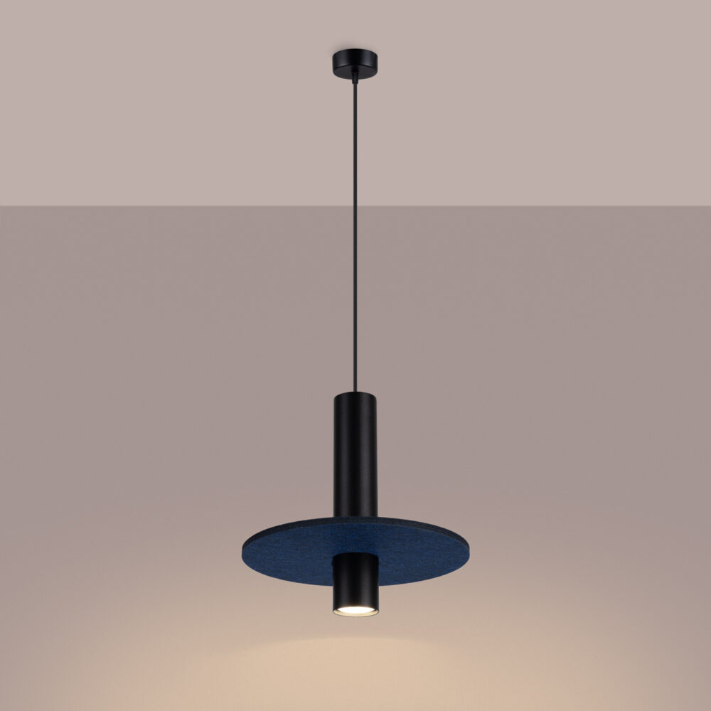 Lampa wisząca PELTA 1 czarna/granatowa