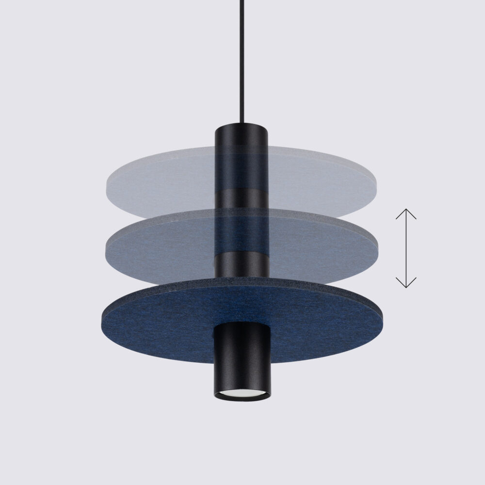 Lampa wisząca PELTA 1 czarna/granatowa