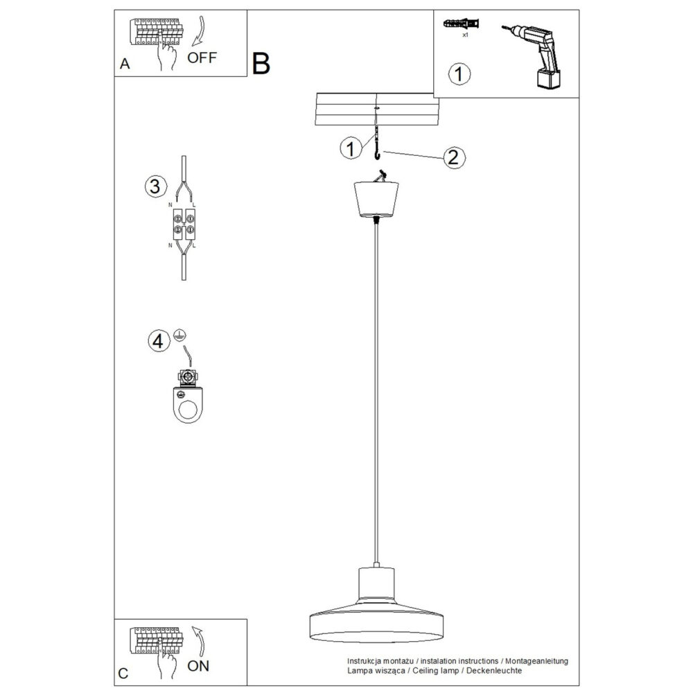 Lampa wisząca BILO różowa