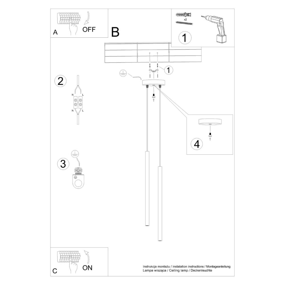Lampa wisząca PASTELO 2 burgund