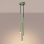 Lampa wisząca PASTELO 3P szałwiowa