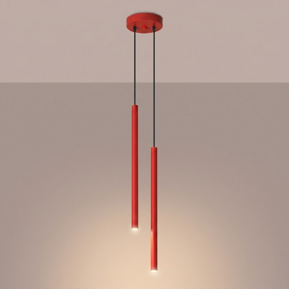 Lampa wisząca PASTELO 2 czerwona