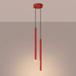 Lampa wisząca PASTELO 2 czerwona