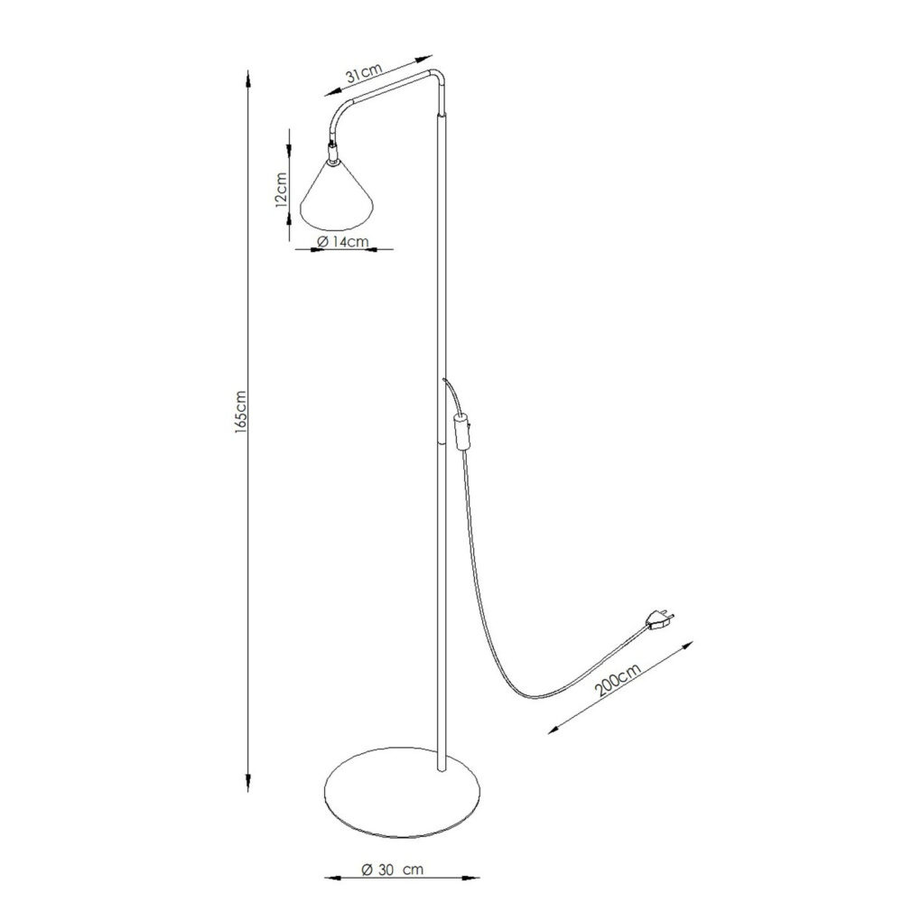 Lampa podłogowa NOX ochra czerwona