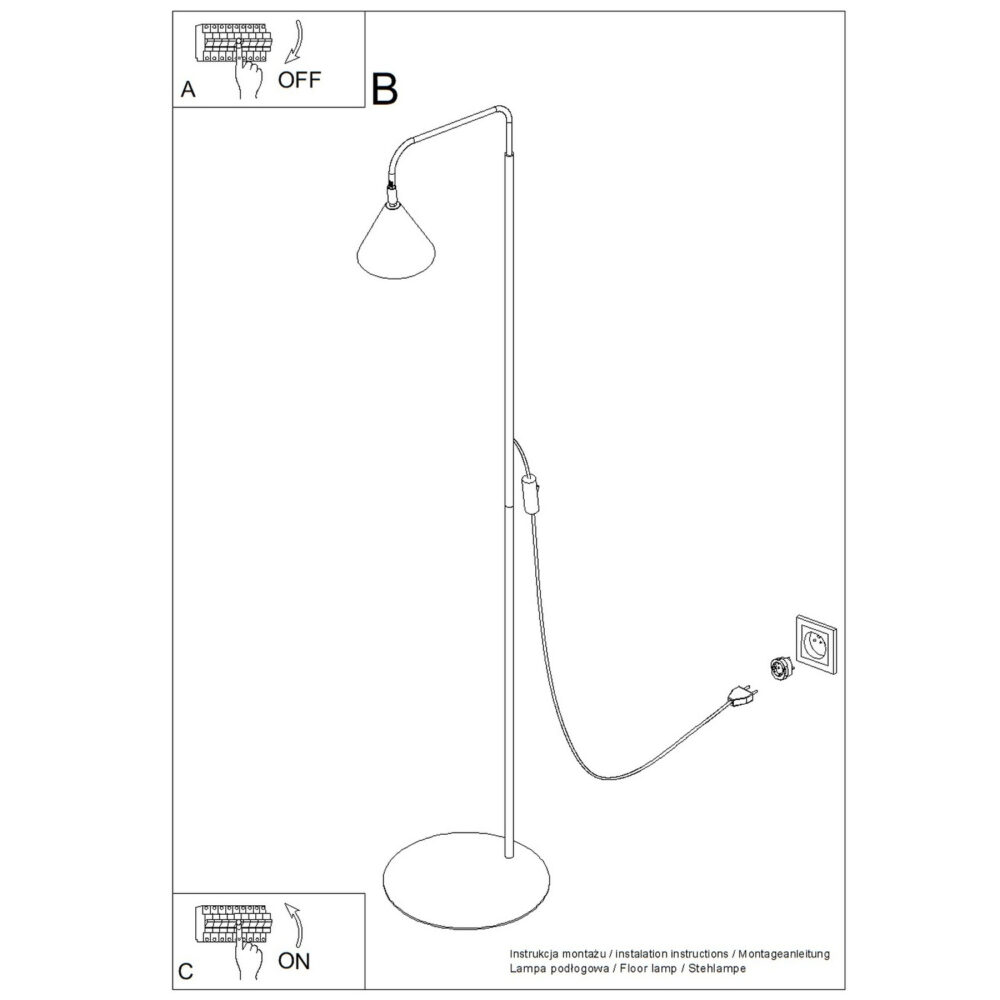Lampa podłogowa NOX ochra czerwona