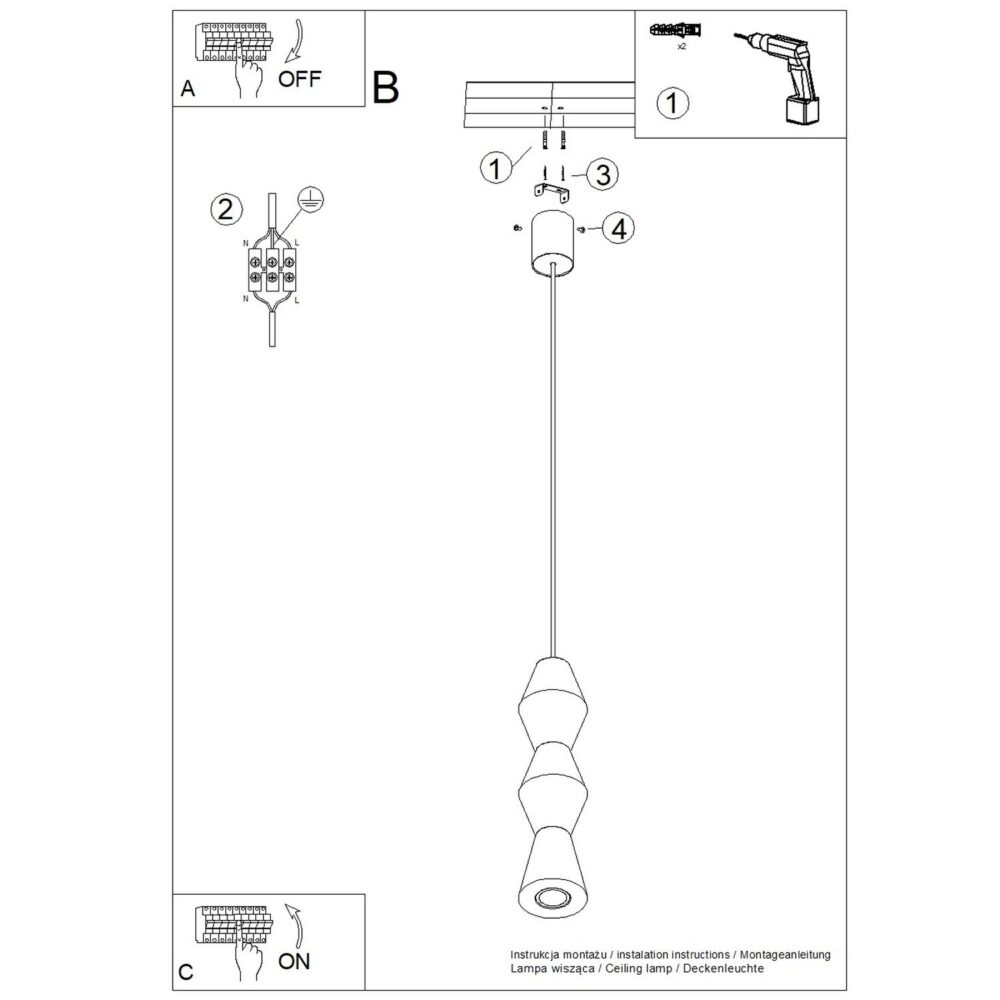Lampa wisząca KUBBE średnia R