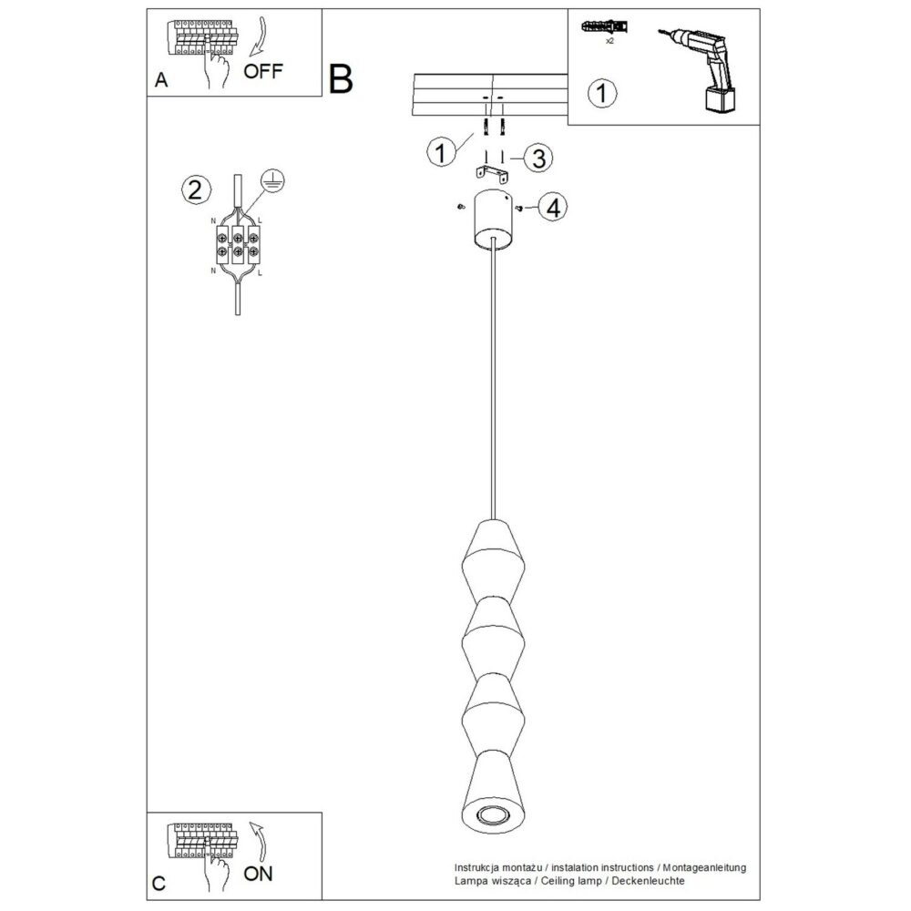 Lampa wisząca KUBBE duża R