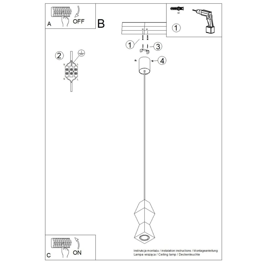 Lampa wisząca KUBBE mała S