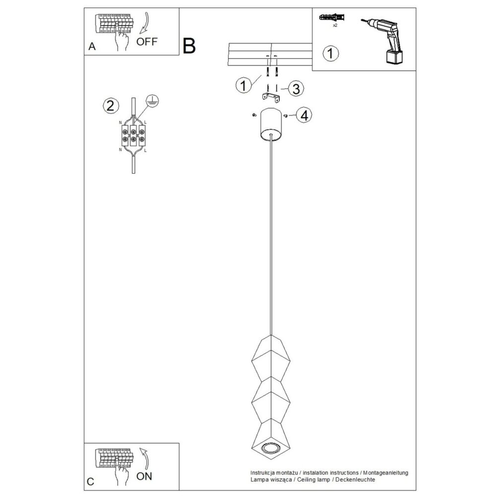 Lampa wisząca KUBBE średnia S