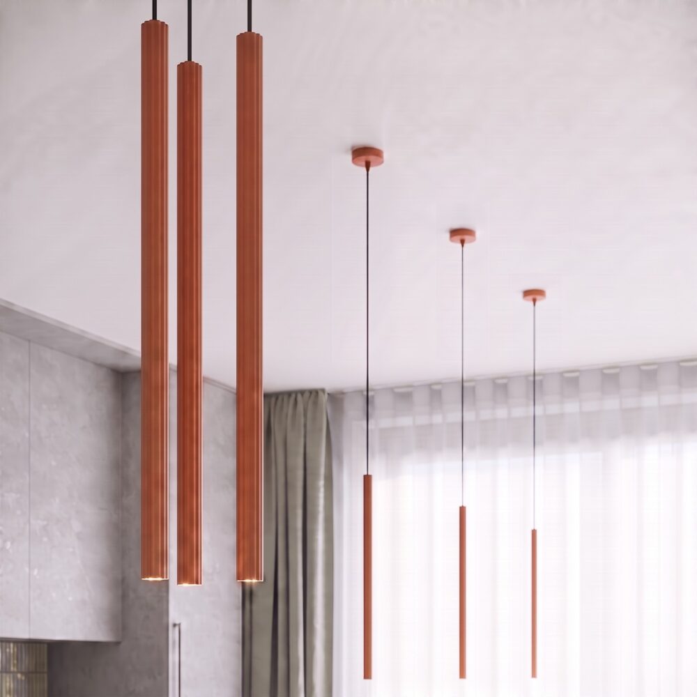Lampa wisząca ARCHE 1 ochra czerwona