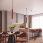 Lampa wisząca ARCHE 2P ochra czerwona