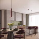 Lampa wisząca ARCHE 1 burgund