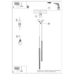 Lampa wisząca ARCHE 2P burgund