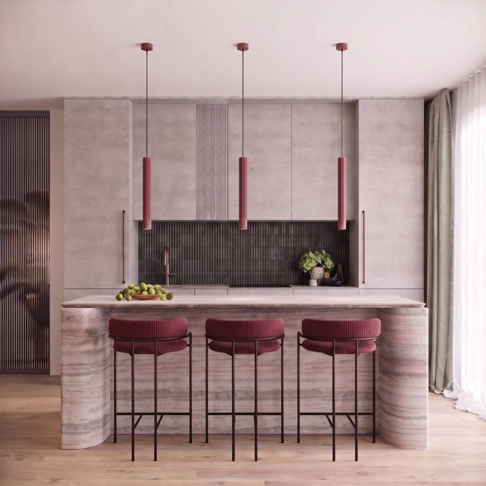 Lampa wisząca ARCHE 2P burgund