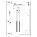 Lampa wisząca ARCHE 3P burgund