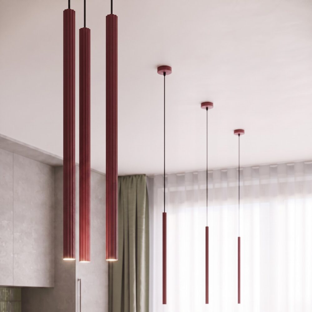 Lampa wisząca ARCHE 3P burgund