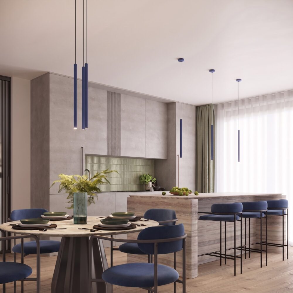 Lampa wisząca ARCHE 3P ultramaryna