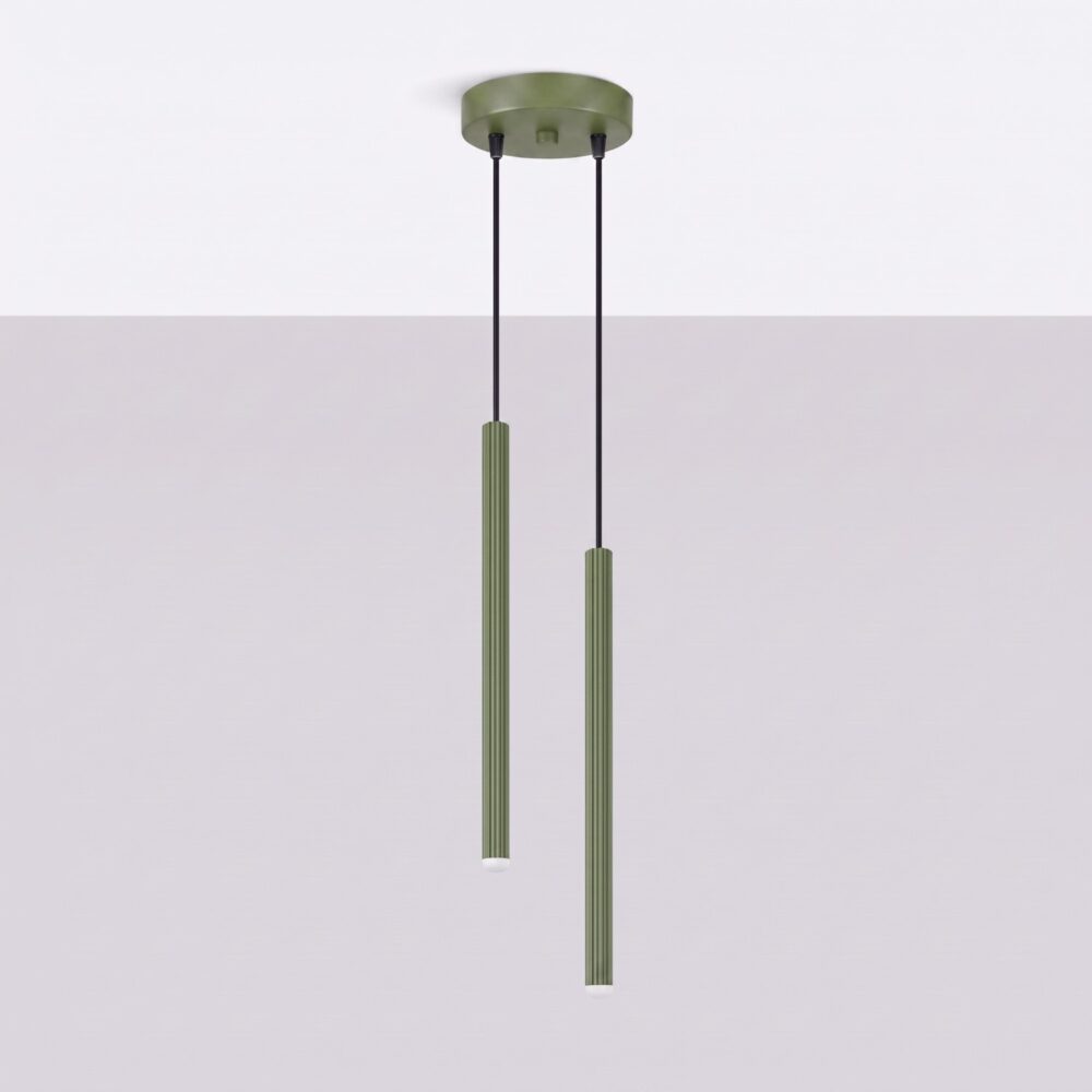 Lampa wisząca ARCHE 2P zielona oliwka