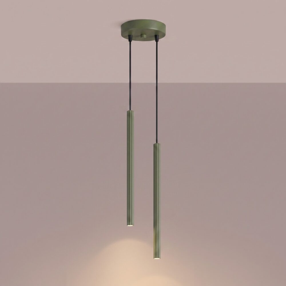 Lampa wisząca ARCHE 2P zielona oliwka