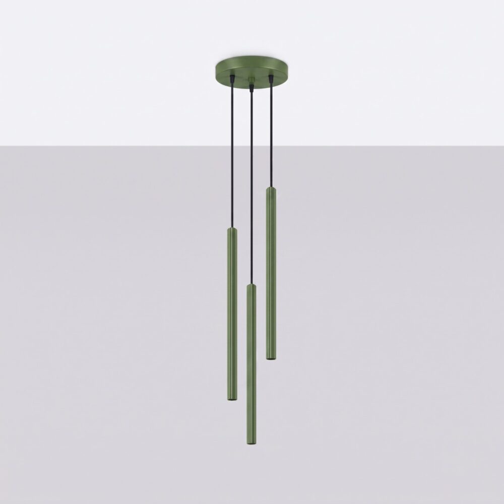 Lampa wisząca ARCHE 3P zielona oliwka