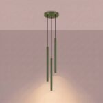 Lampa wisząca ARCHE 3P zielona oliwka