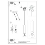 Lampa wisząca LAGOS 1 burgund