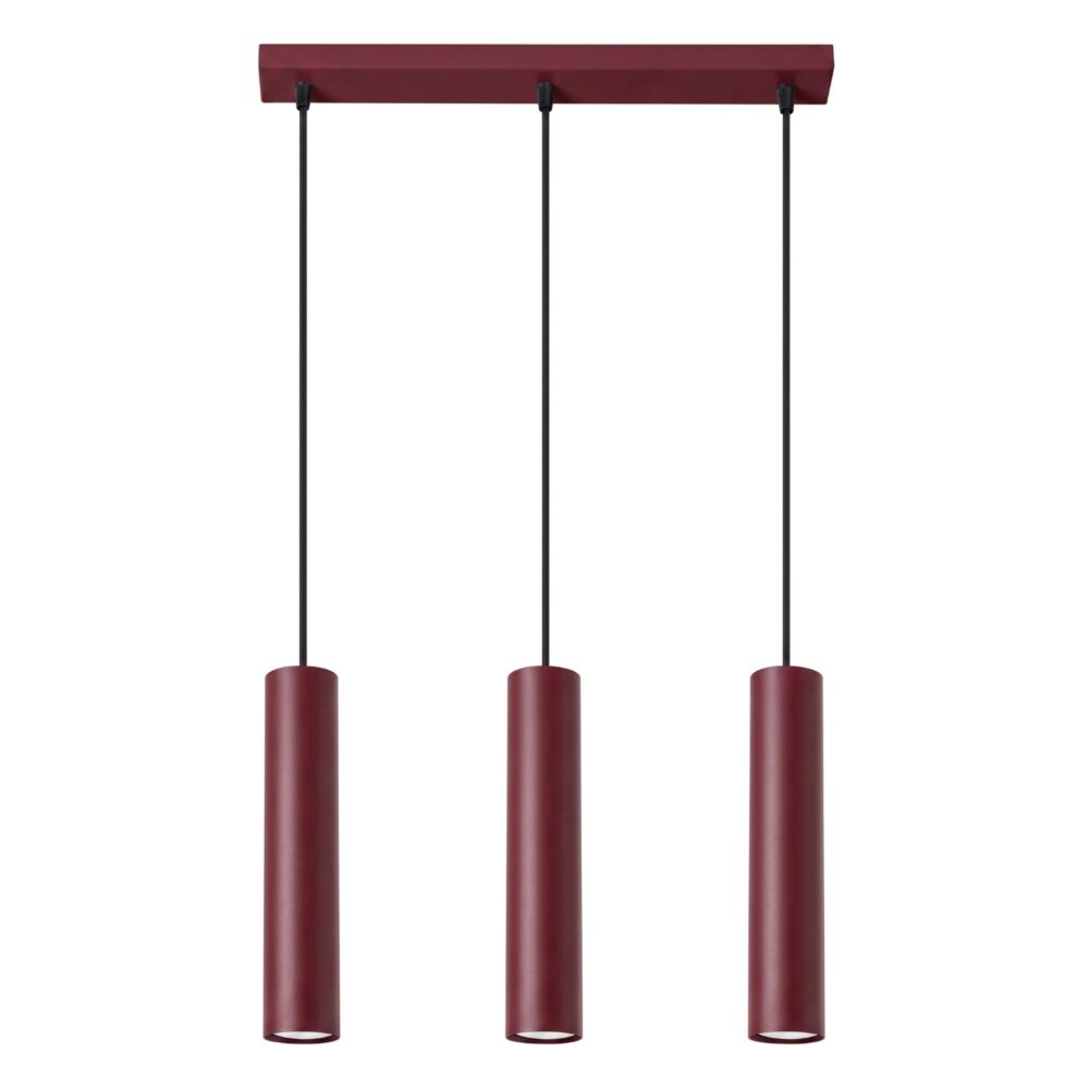 Lampa wisząca LAGOS 3L burgund