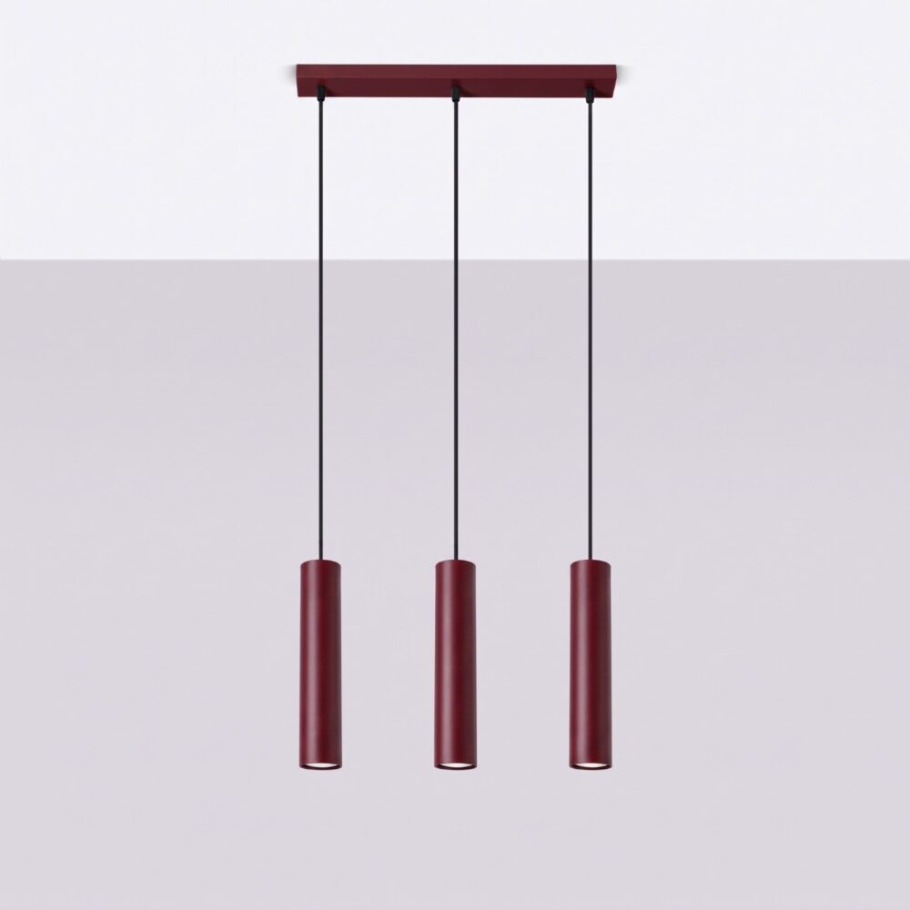Lampa wisząca LAGOS 3L burgund