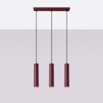 Lampa wisząca LAGOS 3L burgund