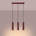 Lampa wisząca LAGOS 3L burgund