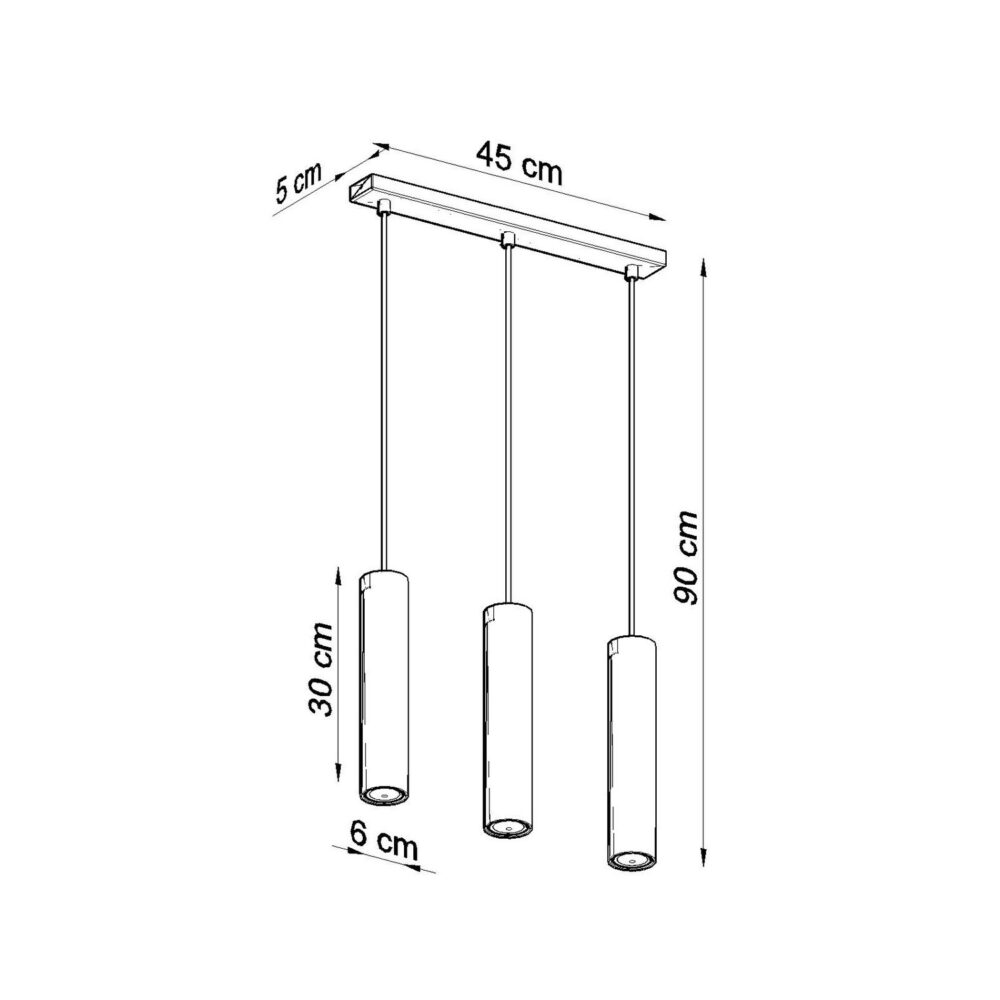 Lampa wisząca LAGOS 3L ultramaryna