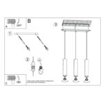 Lampa wisząca LAGOS 3L ultramaryna