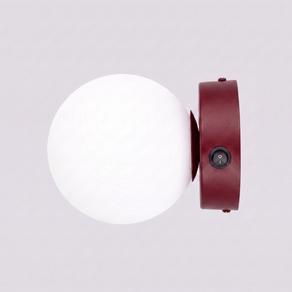 Kinkiet YOLI 1 burgund z włącznikiem
