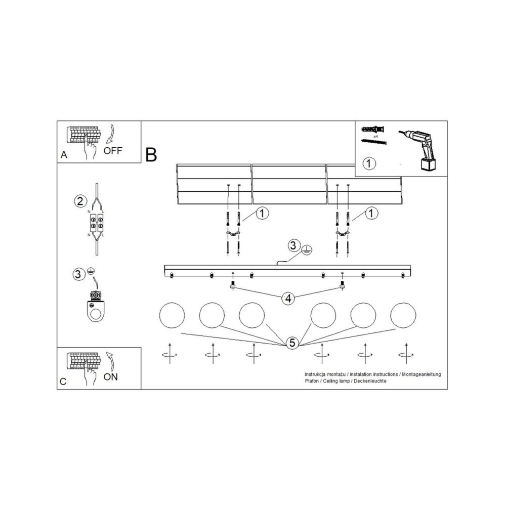 Plafon YOLI 6 ultramaryna