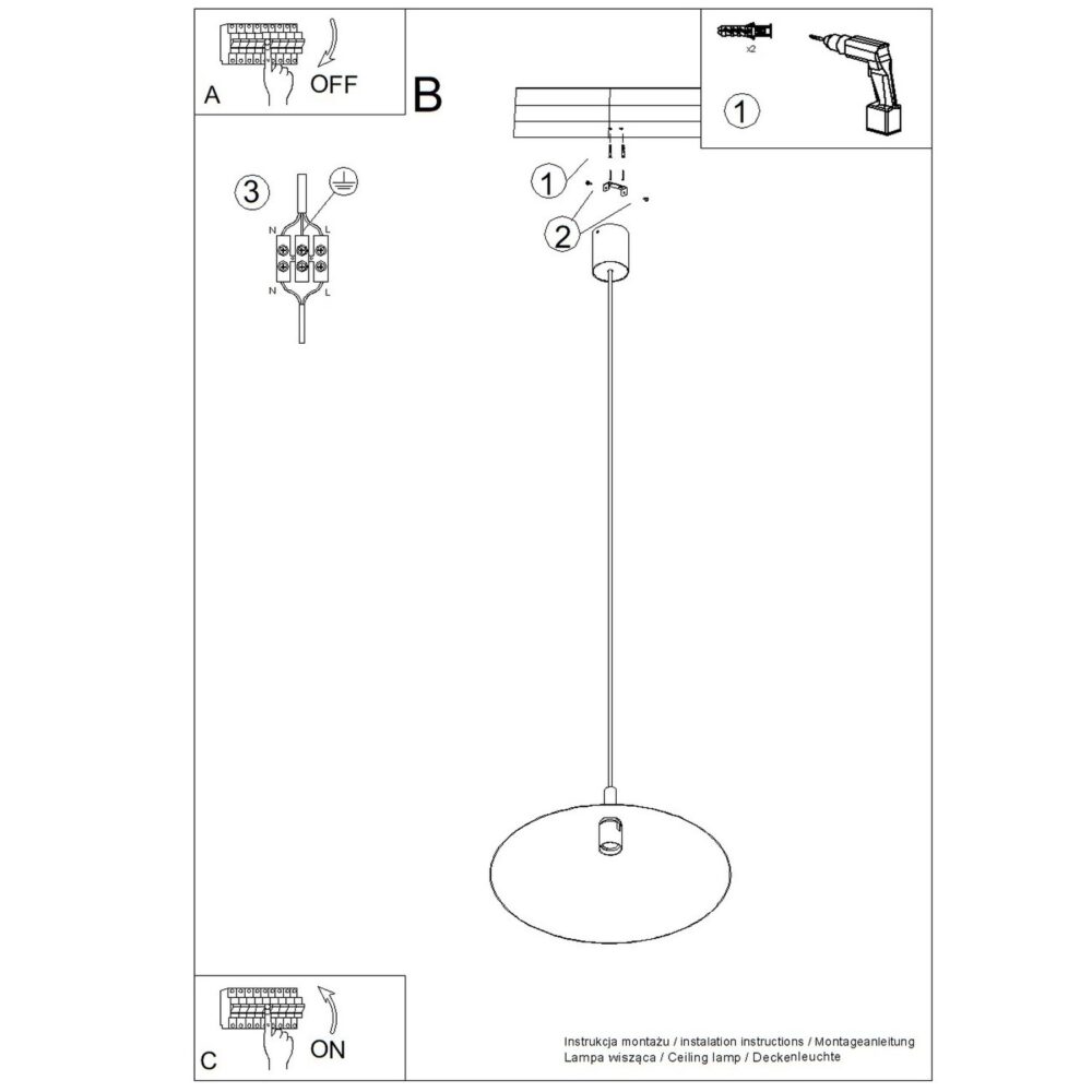Lampa wisząca NOX 40 burgund